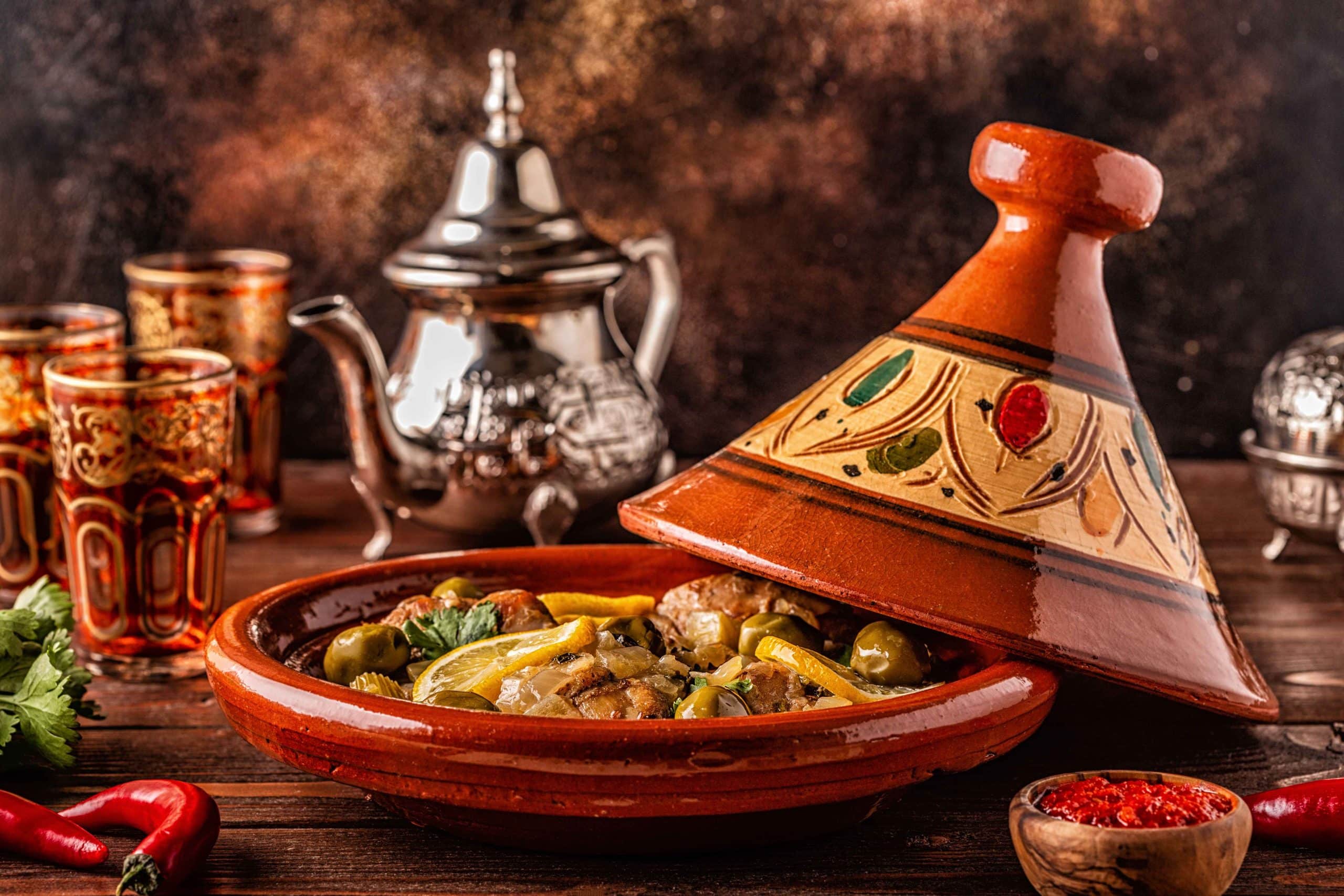 From the Moroccan cuisine, photo Tajine and tea